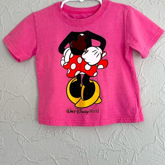 Pink Minnie Mouse Shirt Walmart Disney Kids Graphic Tee, Minnie